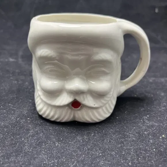 SANTA CLAUS White HEAD Vintage 3" Figural Ceramic 8 oz MUG - Picture 1 of 9